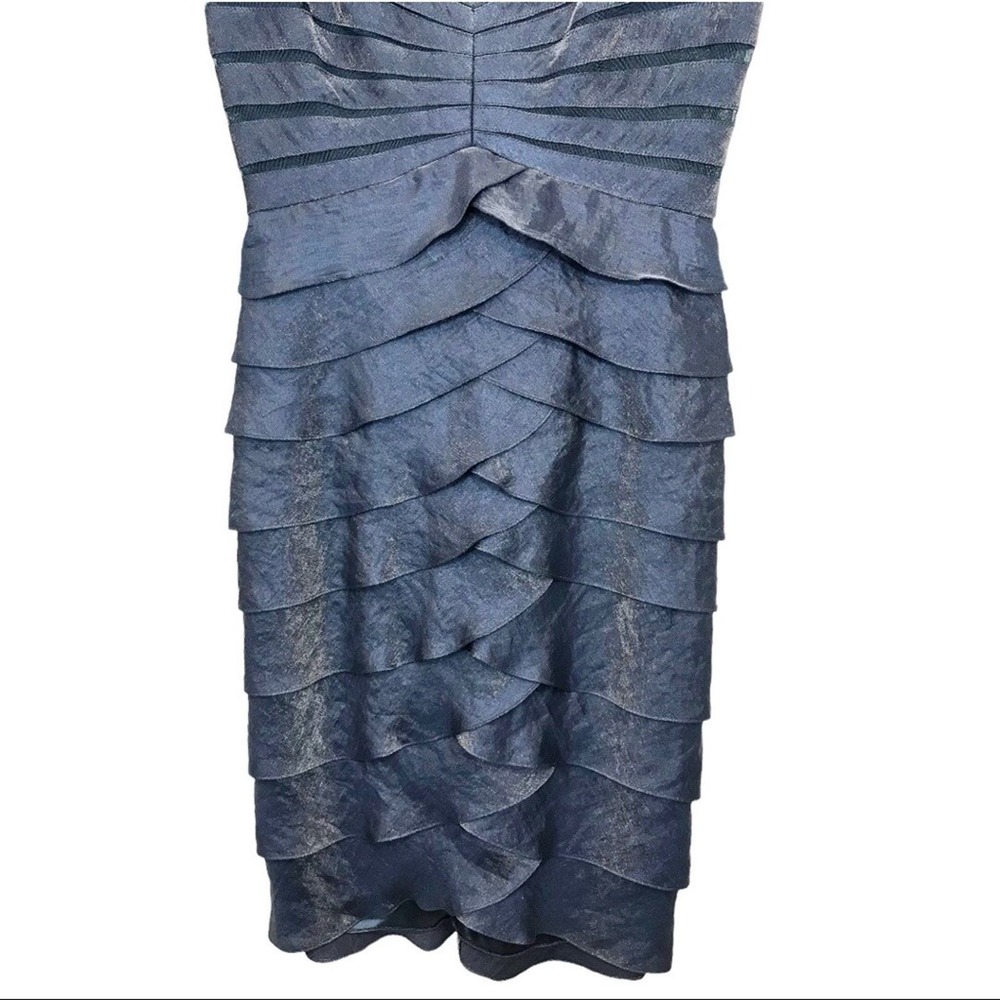 Adrianna Papell Occasions Tiered Ruffle Evening Cocktail Dress Sz 4 - Picture 5 of 13
